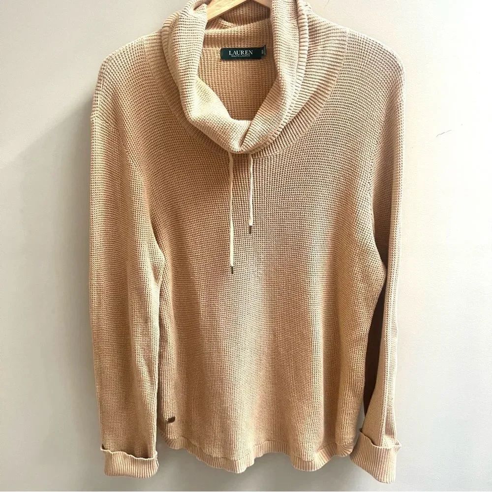 Ralph Lauren cowl neck textured tunic. Size XL